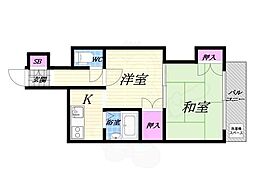 サンハイツ 2Kの間取図画像