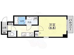 ディア甲子園口 1Kの間取図画像