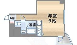 インターフェルティR2甲子園 ワンルームの間取図画像