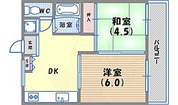 モンシャンブル本山 2DKの間取図画像