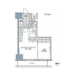 パークハビオ上野3丁目 1LDKの間取図画像