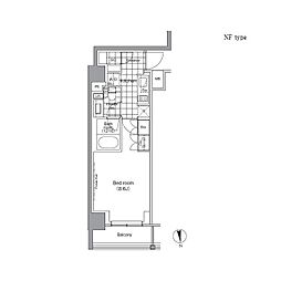 パークハビオ門前仲町 1Kの間取図画像