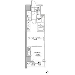 ザ・パークハビオ日本橋茅場町 1LDKの間取図画像