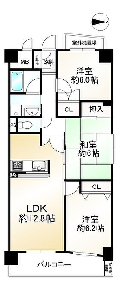 3LDK 間取り