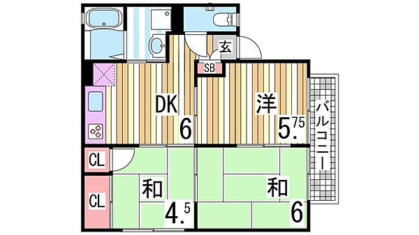兵庫県神戸市垂水区清玄町(賃貸アパート2LDK・1階・48.00㎡)の写真 その2