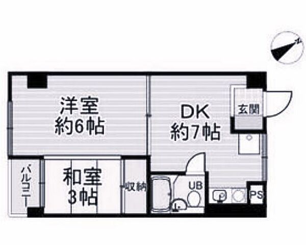 アンダンテ ｜兵庫県西宮市南越木岩町(賃貸マンション2DK・2階・35.41㎡)の写真 その2