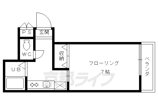 京都府京都市北区小山北大野町(賃貸マンション1K・1階・18.00㎡)の写真 その2