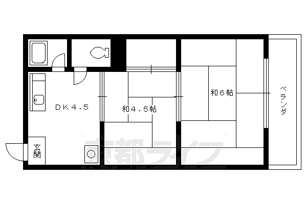 第一柊谷ハイツ 108｜京都府京都市北区上賀茂柊谷町(賃貸アパート2DK・1階・30.00㎡)の写真 その2