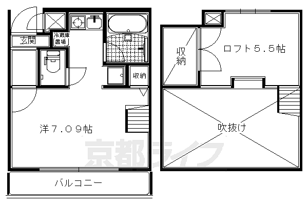 Ｃａｒｒｅｒａ　ｄｅ　Ｅｓｔｅ　／　Ｏｅｓｔｅ 905｜京都府京都市左京区静市市原町(賃貸マンション1K・1階・22.10㎡)の写真 その2