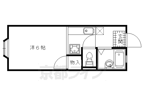 アパートメントハウス二軒家 103｜京都府京都市北区上賀茂二軒家町(賃貸アパート1K・1階・19.87㎡)の写真 その2