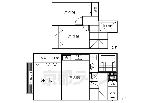 鹿ケ谷桜谷町貸家 -｜京都府京都市左京区鹿ケ谷桜谷町(賃貸一戸建3LDK・--・58.38㎡)の写真 その2