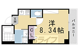 JR山陰本線 二条駅 徒歩11分の賃貸マンション 4階1Kの間取り