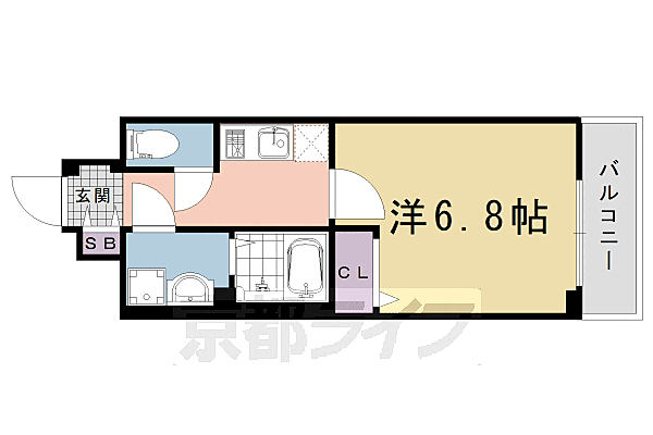 ソルテラス四条大宮 401｜京都府京都市中京区壬生賀陽御所町(賃貸マンション1K・4階・24.24㎡)の写真 その2