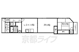 アズビル 2LDKの間取図画像
