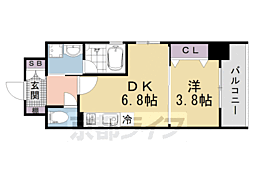 ベラジオ雅び京都円町駅前 606 6階1DKの間取り