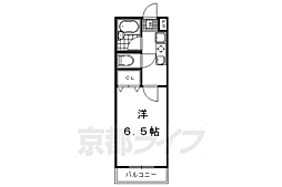 JR山陰本線 円町駅 徒歩9分の賃貸マンション 2階1Kの間取り