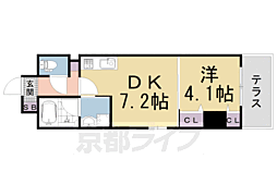 ベラジオ雅び四条通2 1DKの間取図画像