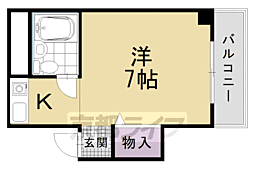 フラット6 1Kの間取図画像