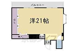 エスポワール西京極 ワンルームの間取図画像