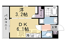 Live Flat京都西院 1DKの間取図画像