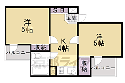 アブレスト西洞院 2Kの間取図画像