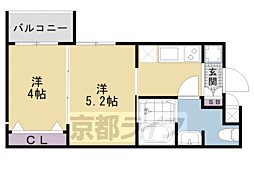 MJC京都西大路1 2Kの間取図画像