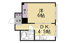 ホワイトプラザ 1DKの間取図画像