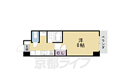 シャントール二条 1Kの間取図画像