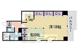 ルネ河原町 2DKの間取図画像