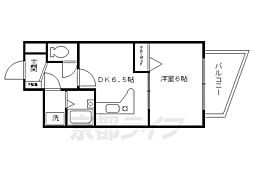エスリード京都河原町 1DKの間取図画像