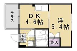 カーサクローバー 1DKの間取図画像