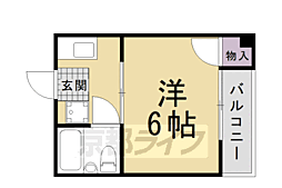 新山荘 1Kの間取図画像