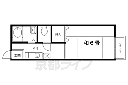 サンハイツアベ 1Kの間取図画像