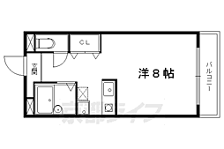 イーストウィング 1Kの間取図画像