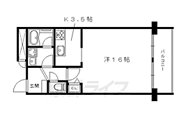 レジデンス古橋 1Kの間取図画像
