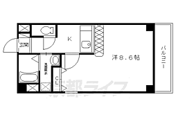 ペペ御所南 1Kの間取図画像
