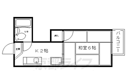 ヴィラブルーエA棟 1Kの間取図画像