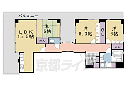 ラ・シュール北山 3LDKの間取図画像