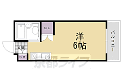 竹田ハイツ 1Kの間取図画像