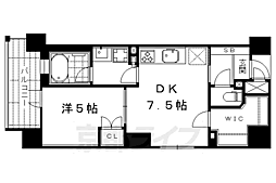 ルーシア京都烏丸御池 1DKの間取図画像