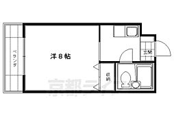 フォレスト深草 1Kの間取図画像