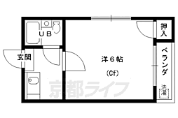 コーポ未麗等持院 1Kの間取図画像