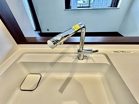 節水効果もあります、蛇口一体型の浄水器。 