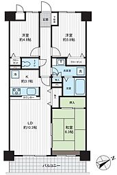 ベルドゥムール春日部東 3LDKの間取図画像