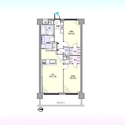 ドメイン越谷ツインヒルズ 2LDKの間取図画像