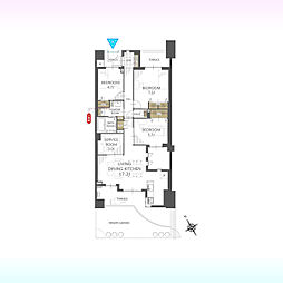 レクセルプラッツァせんげん台弐番館 3SLDKの間取図画像