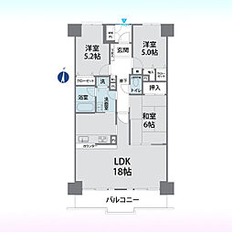 ライオンズプラザ大宮 3LDKの間取図画像