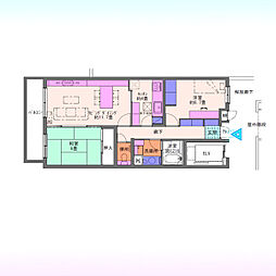 東急ドエルアルス北浦和 2LDKの間取図画像