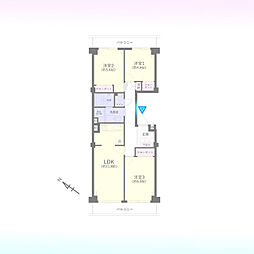 大宮平和台マンションA棟 3LDKの間取図画像