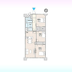 メイツ越谷 3LDKの間取図画像